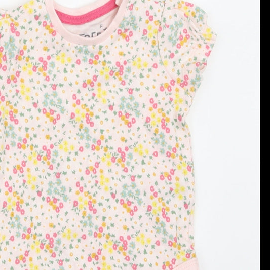Fred & Flo Girls Multicoloured Floral Babygrow One-Piece Size 3-6 Months