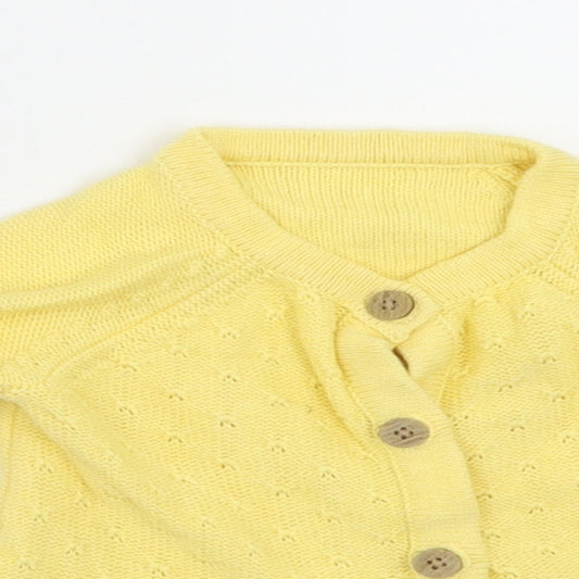 Nutmeg Girls Yellow Argyle/Diamond Cardigan Jumper Size 3-6 Months