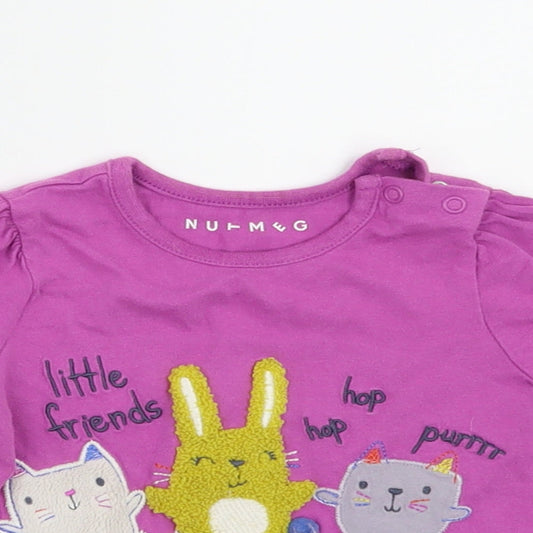 Nutmeg Girls Purple Basic T-Shirt Size 3-6 Months