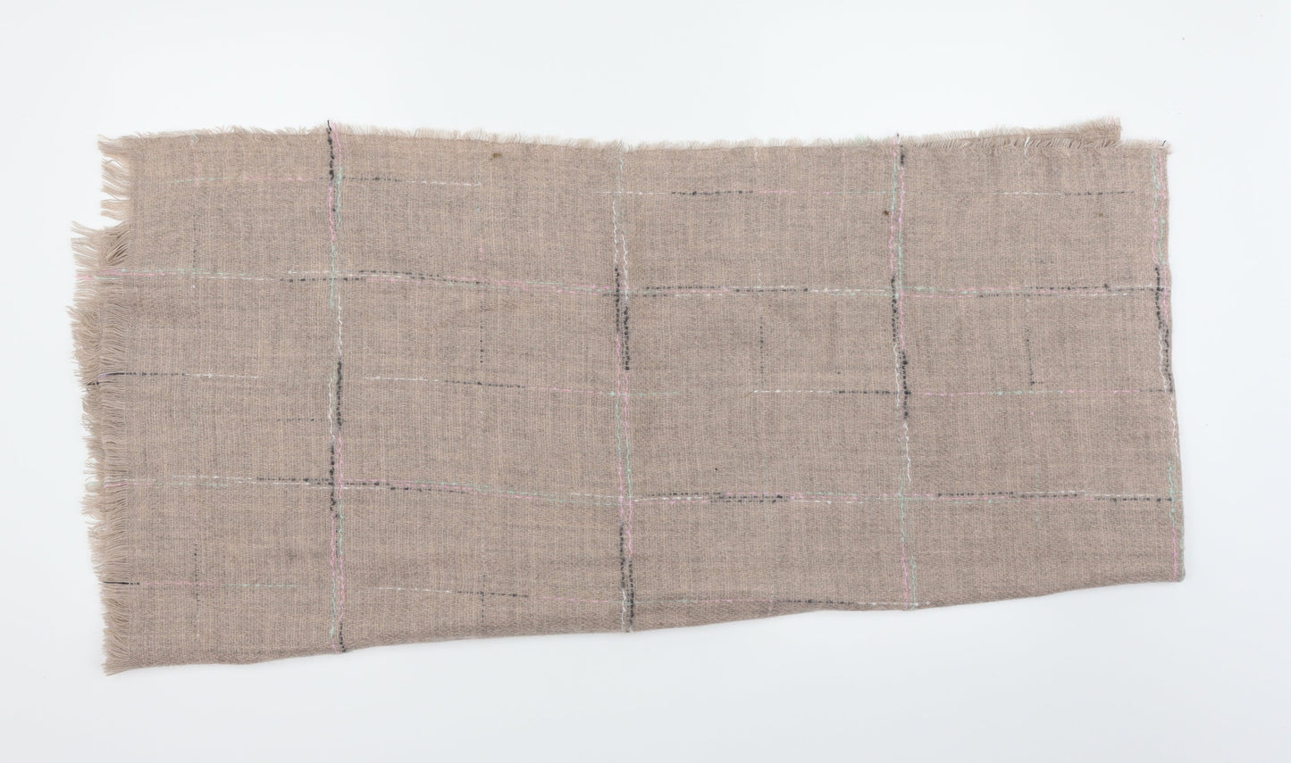 Preworn Womens Brown Check Shawl/Wrap