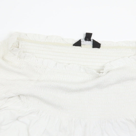 New Look Womens White Cropped Blouse Size 10