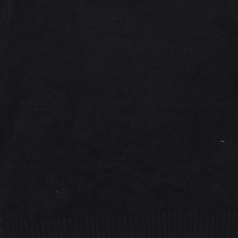 American Stitch Mens Black Pullover Jumper Size M - Chillin With My Snowmies