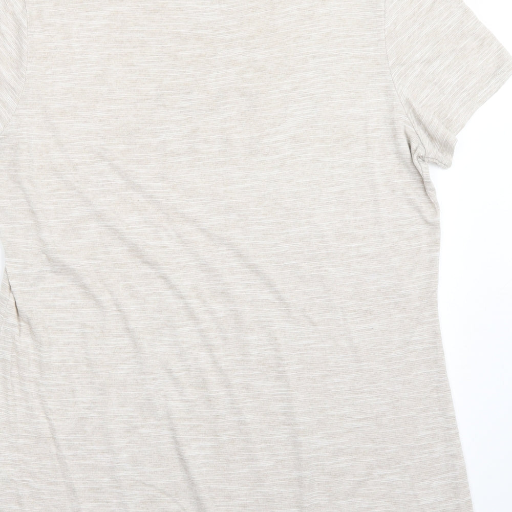 Papaya Womens Beige Basic T-Shirt Size 14