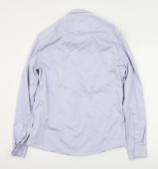 ASOS Womens Blue Floral Basic Button-Up Size L