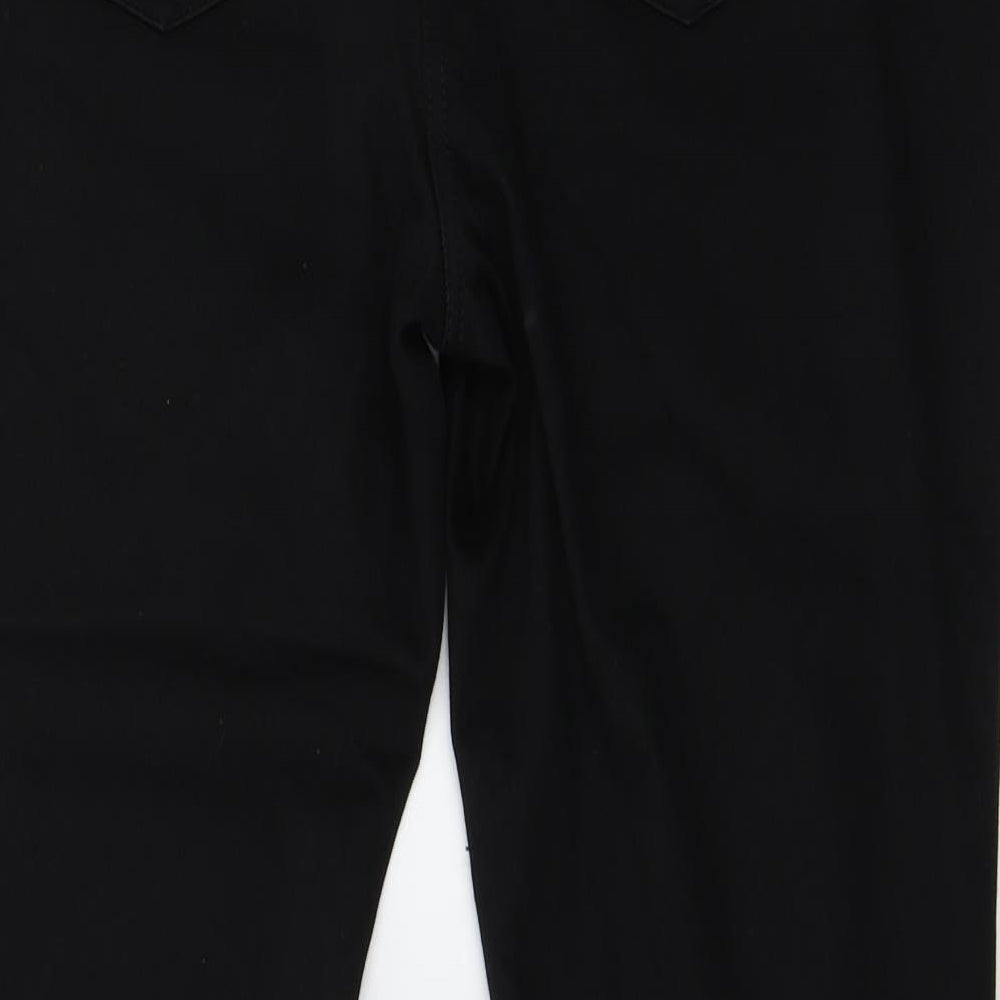 Brand and care label for Next women’s black skinny jeans, size UK 10, 24-inch leg