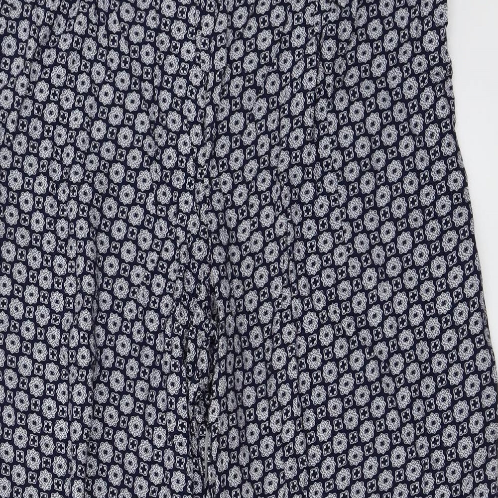 Bonmarché Womens Blue Floral Trousers Size 10 L21 in