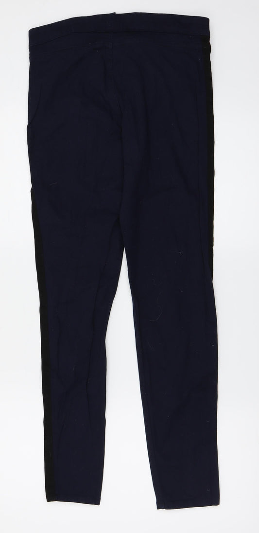 H&M Womens Blue Trousers Size 10 L27 in