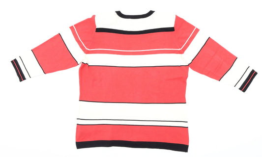 Eugen Klein Womens Red Striped Pullover Jumper Size 18
