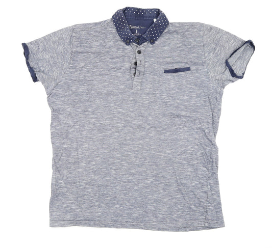 Twisted Soul Mens Grey Polo Size L