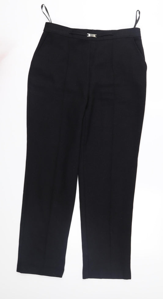 Papaya Womens Black Trousers Size 10 L28 in