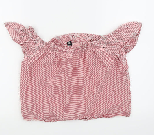 New Look Girls Red Spotted Basic T-Shirt Size 14 Years