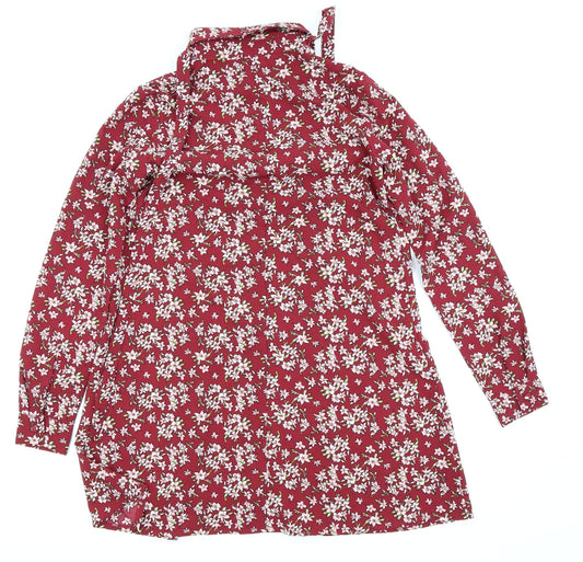 Glamorous Womens Red Floral T-Shirt Dress Size 6