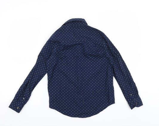Place Boys Blue Geometric Basic Button-Up Size 7-8 Years