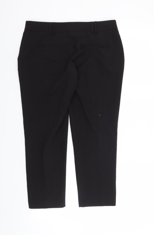 Dorothy Perkins Womens Black Cropped Trousers Size 8 L22 in