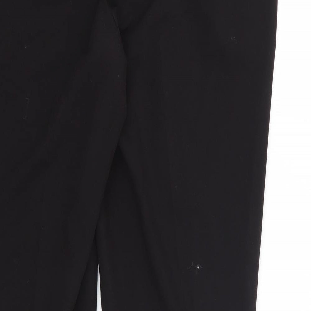 Brand and care label for Dorothy Perkins women’s black cropped trousers, size UK 8, 22-inch leg