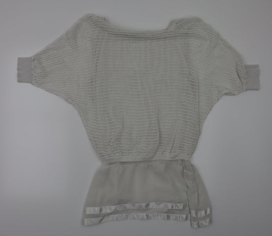 uince otto Womens White Basic T-Shirt Size L