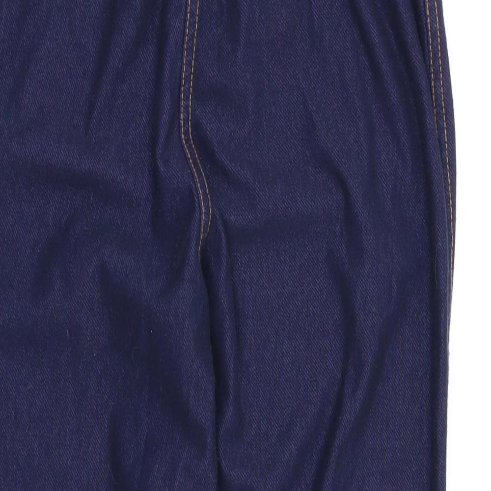Brand and care label for Papaya girls’ blue ikat jegging trousers, size 10-11, years