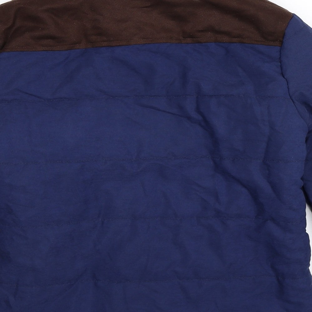 Brand and care label for Preworn women’s blue jacket, size M