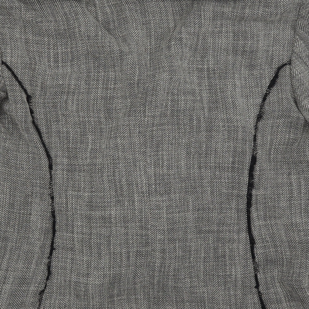 Brand and care label for Rosie's women’s grey herringbone jacket blazer, size UK 14