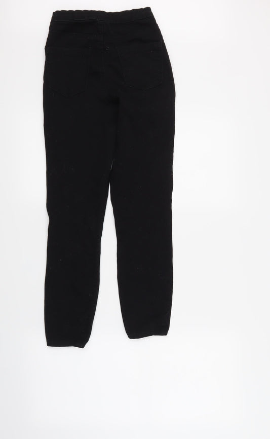 Denim & Co. Womens Black Denim Trousers Size 4 L25 in