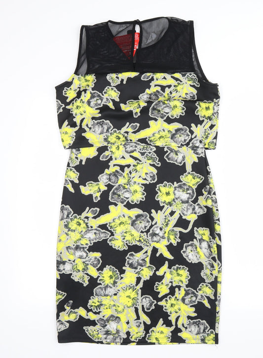 Sparrow Womens Yellow Floral Tank Dress Size 12