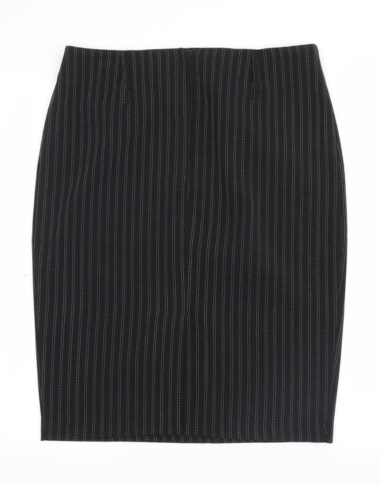 AMARANTO Womens Black Striped Straight & Pencil Skirt Size 12