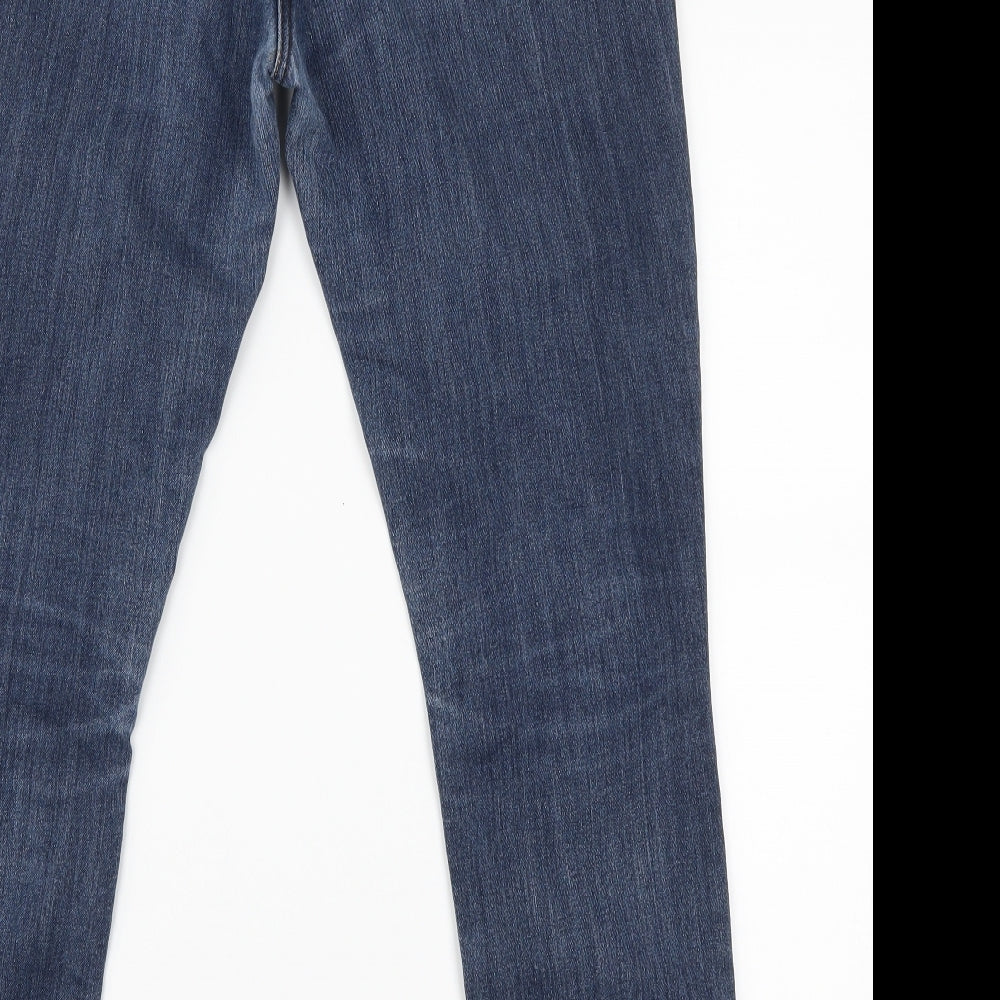 Brand and care label for Denim Co women’s blue skinny jeans, size UK 30, in, 25-inch leg