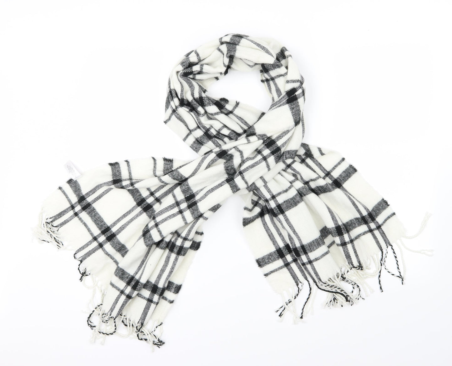 Primark Womens White Plaid Shawl/Wrap