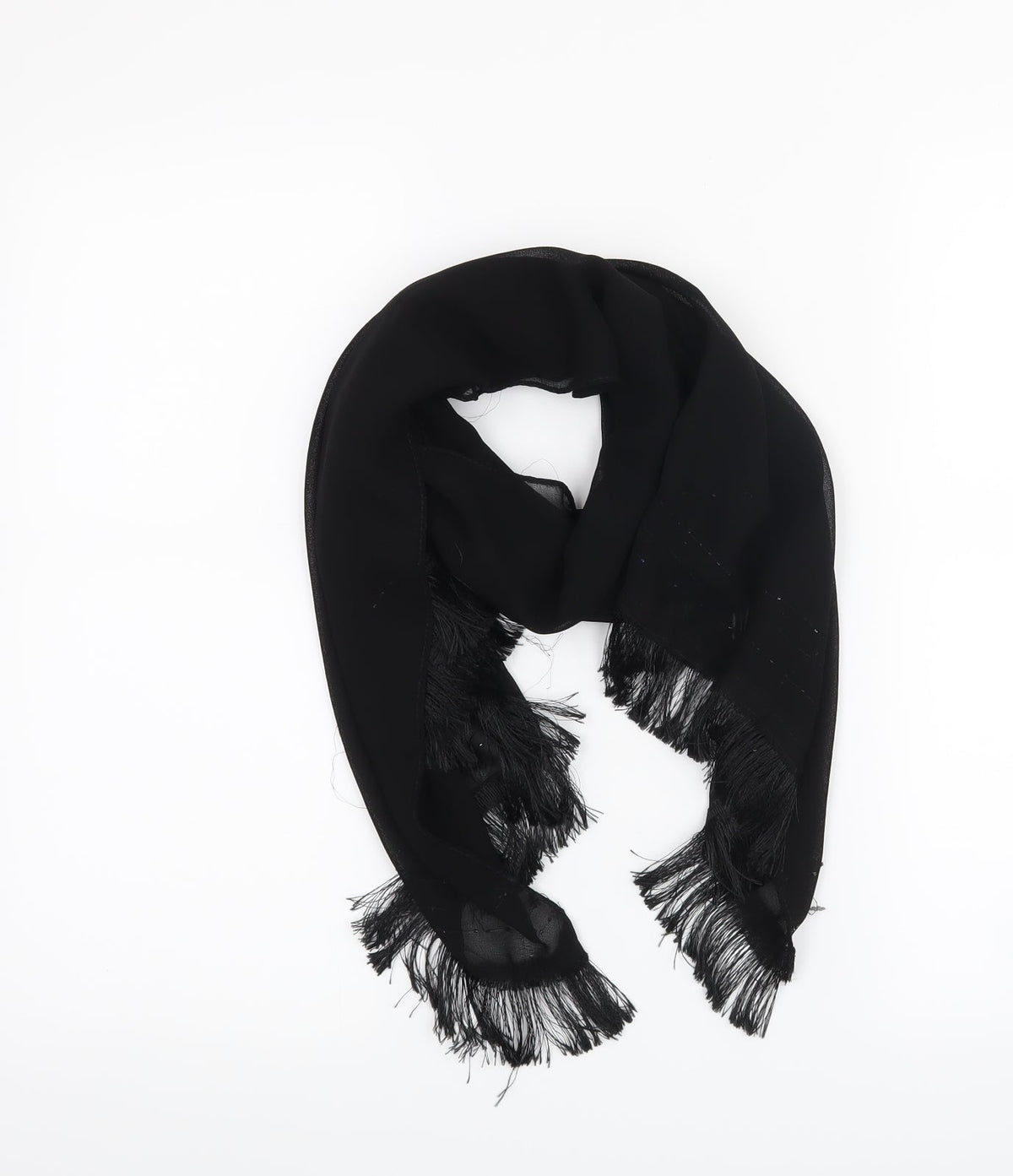 Front view of Preworn women’s black shawl/wrap