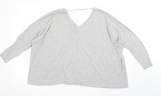 Label Be Womens Grey Basic T-Shirt Size 20