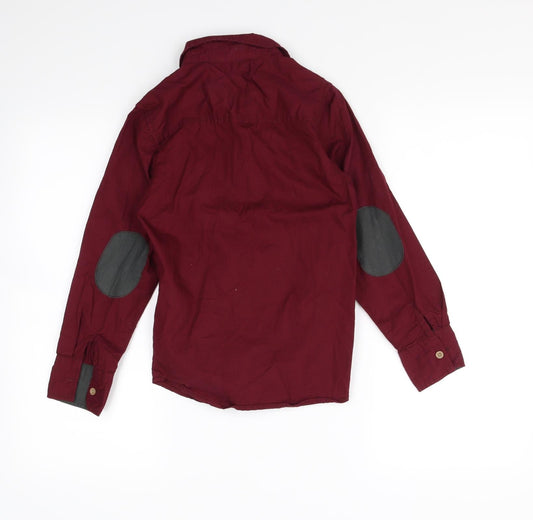 Rebel Boys Red Basic Button-Up Size 8-9 Years