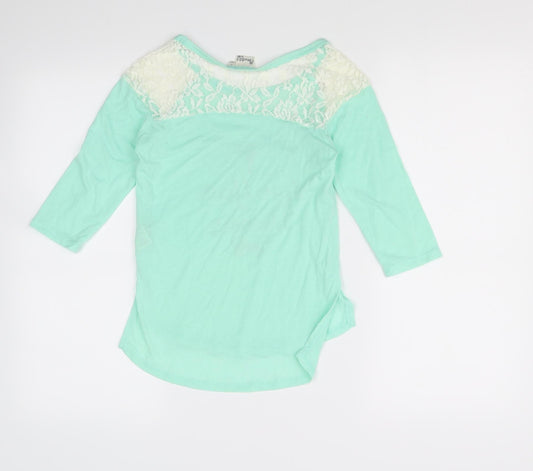 Mudd Girls Green Basic T-Shirt Size 10 Years