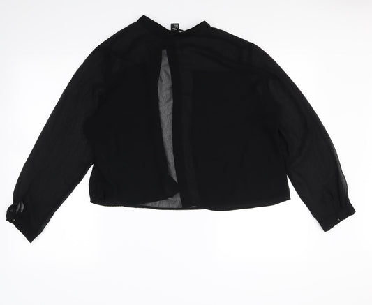 H&M Womens Black Basic Button-Up Size 8