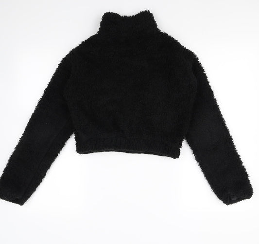 Rising Womens Black Henley Jumper Size S