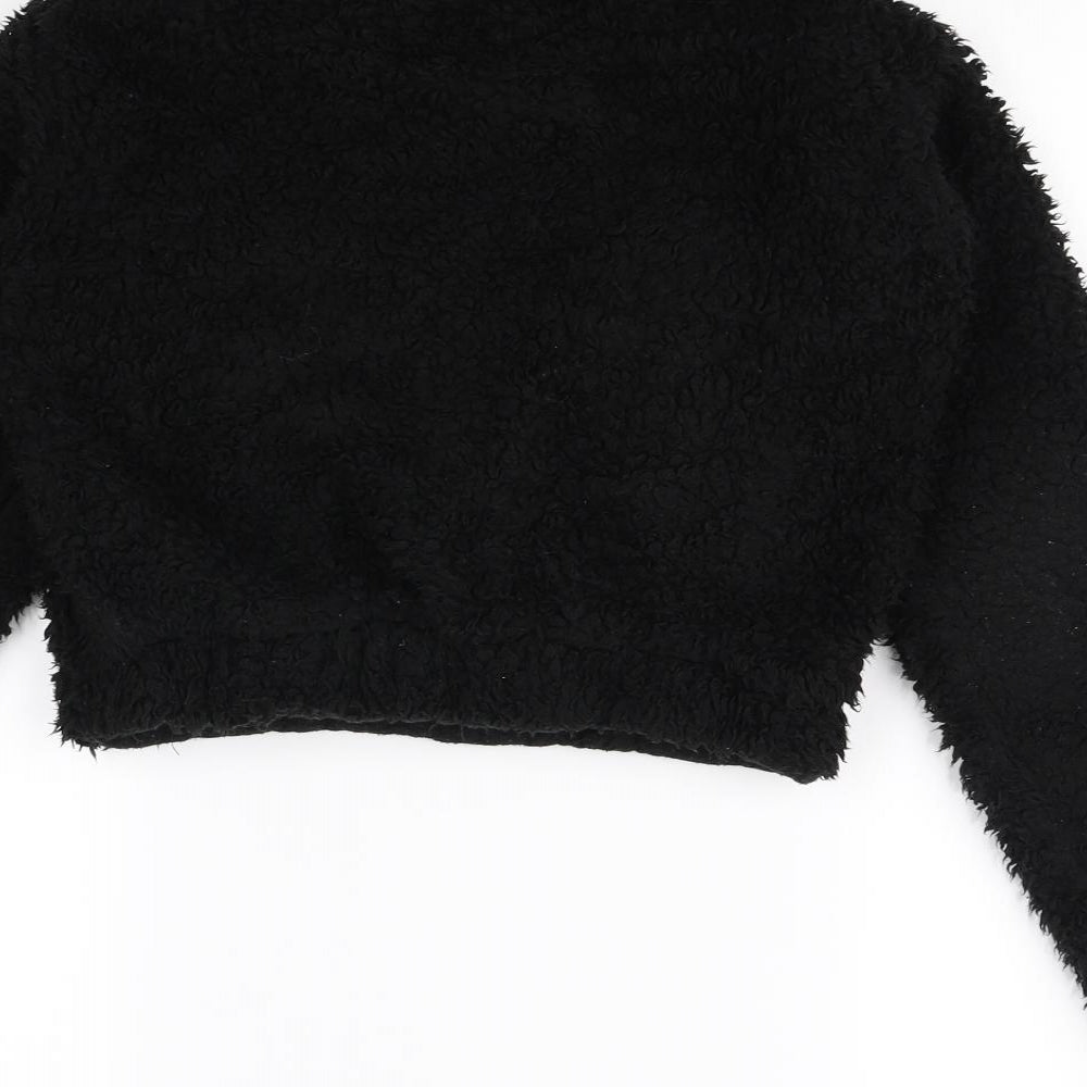 Rising Womens Black Henley Jumper Size S