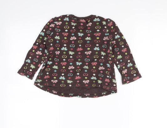 Jumping Beans Girls Brown Animal Print Pullover T-Shirt Size 3 Years