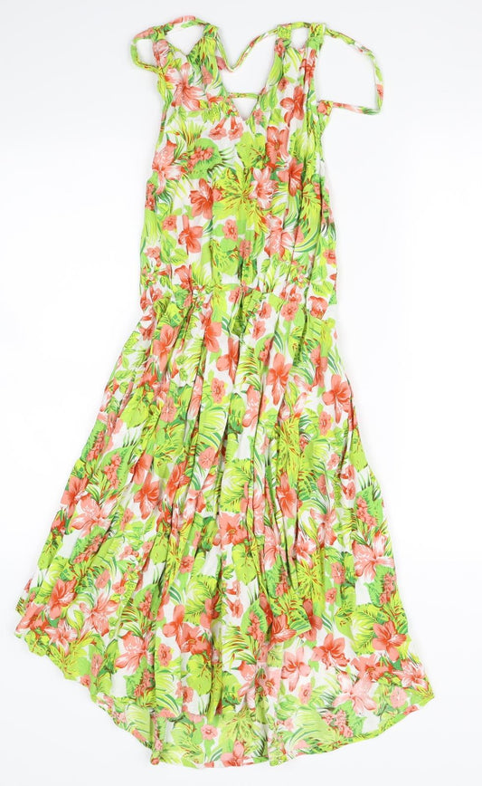 Ruby Rox Womens Green Floral Fit & Flare Size M