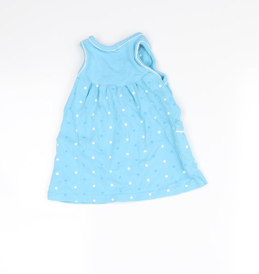 Pumpkin Patch Girls Blue Polka Dot T-Shirt Dress Size 12-18 Months