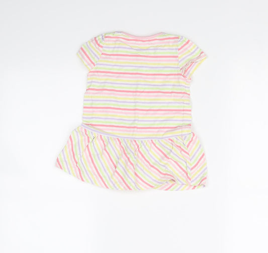 George Girls Multicoloured Striped Fit & Flare Size 9-12 Months