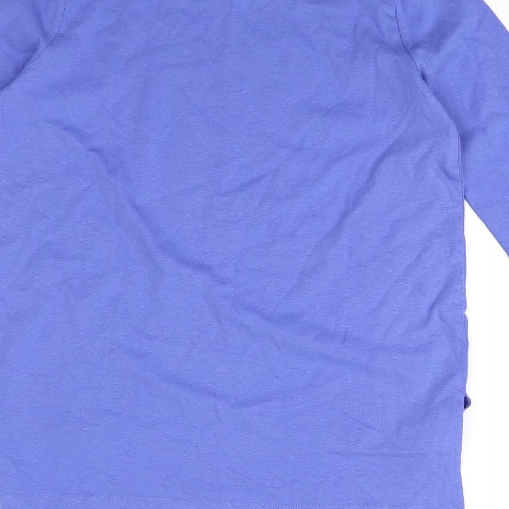 Brand and care label for Gymboree girls’ blue pullover t-shirt, size 10, years - unicorn