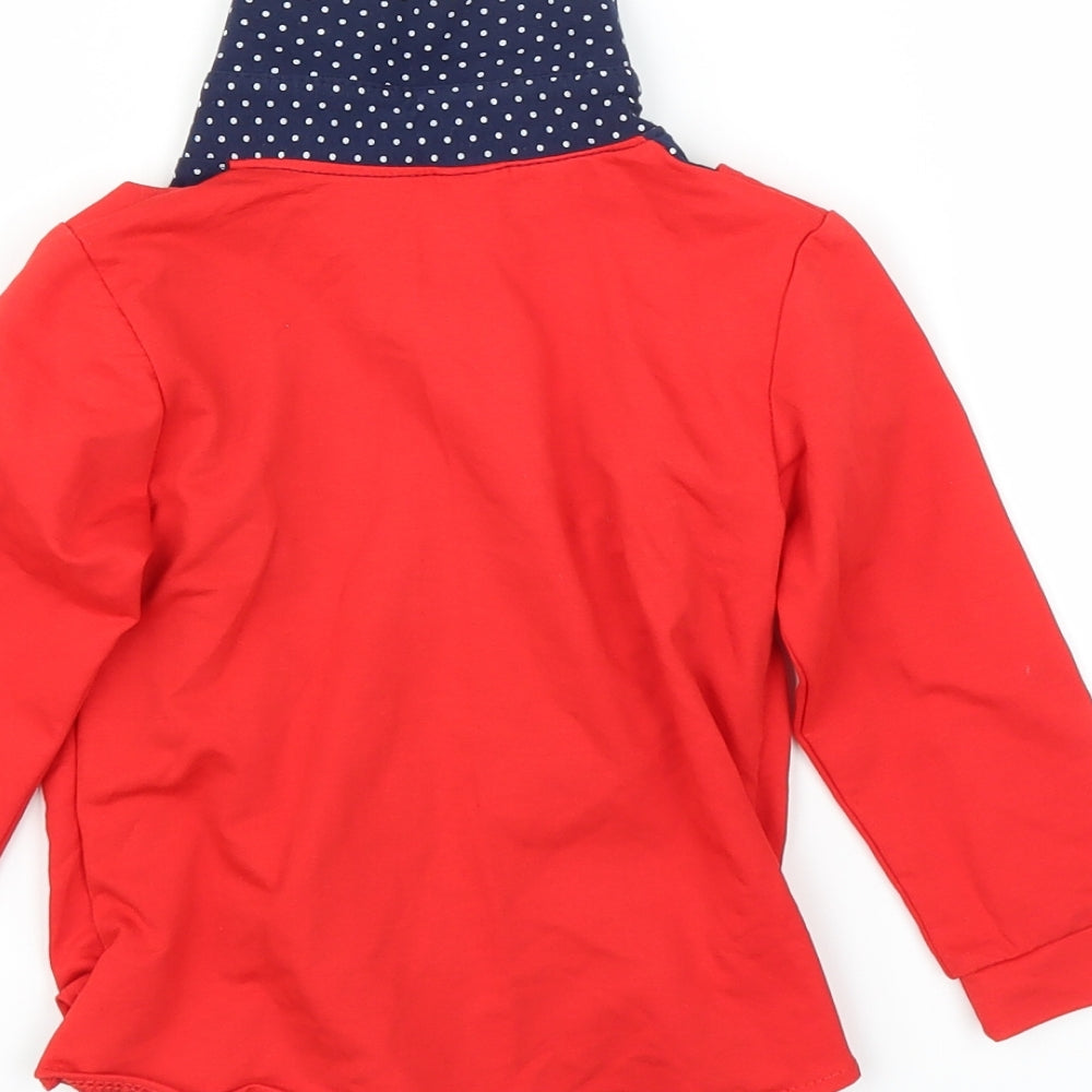 Brand and care label for Preworn Baby Red Jacket, size 18-24, Months
