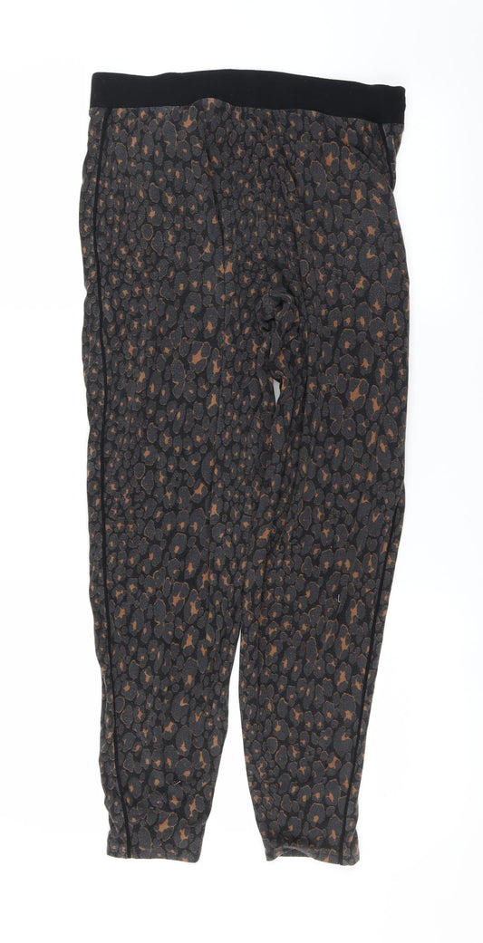 NEXT Womens Black Animal Print Jogger Leggings Size 6 L25 in