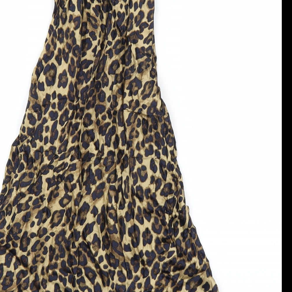 H&M Womens Brown Animal Print A-Line Skirt Size 4