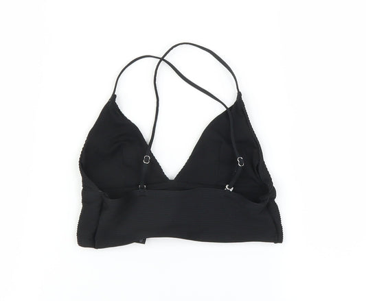 H&M Womens Black Cropped T-Shirt Size 6