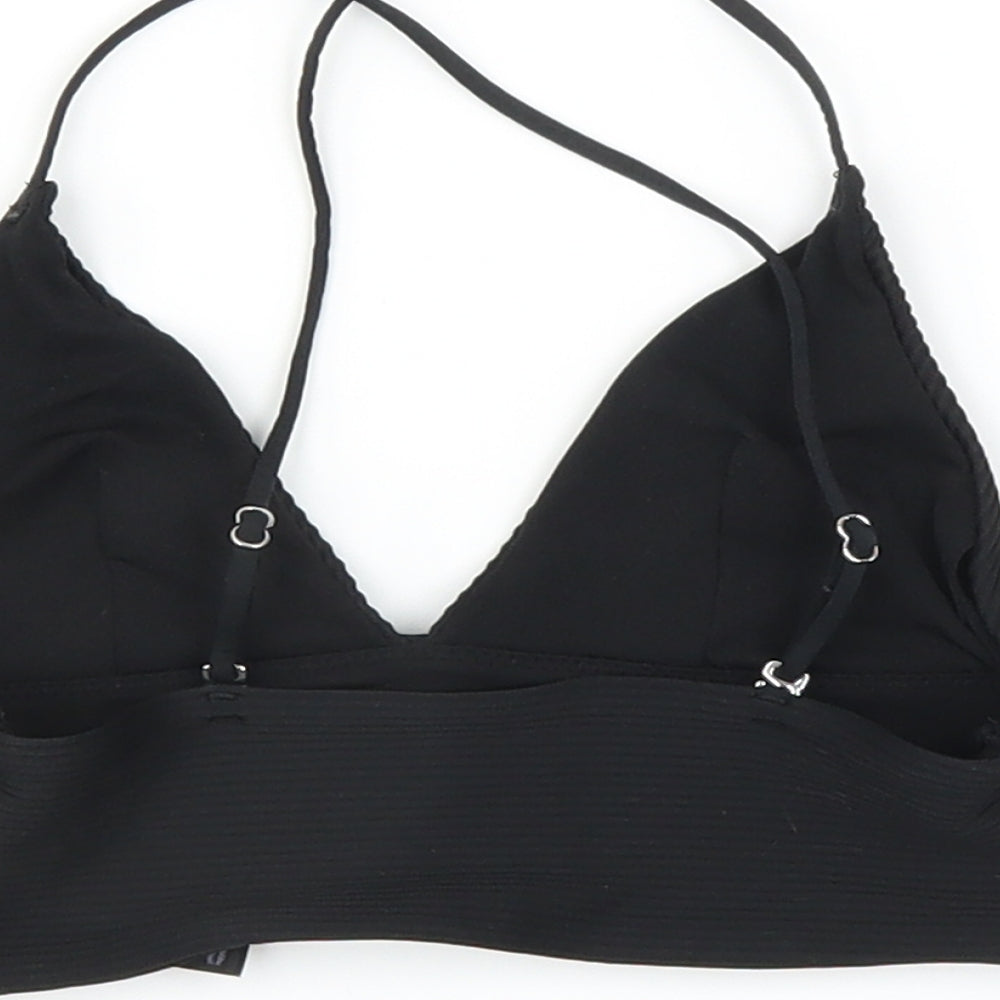 H&M Womens Black Cropped T-Shirt Size 6