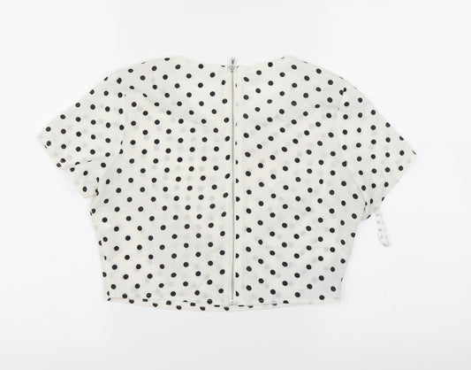 Missguided Womens White Basic T-Shirt Size 8