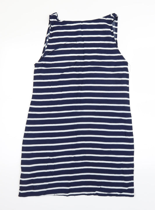 Mango Womens Blue Striped A-Line Size S
