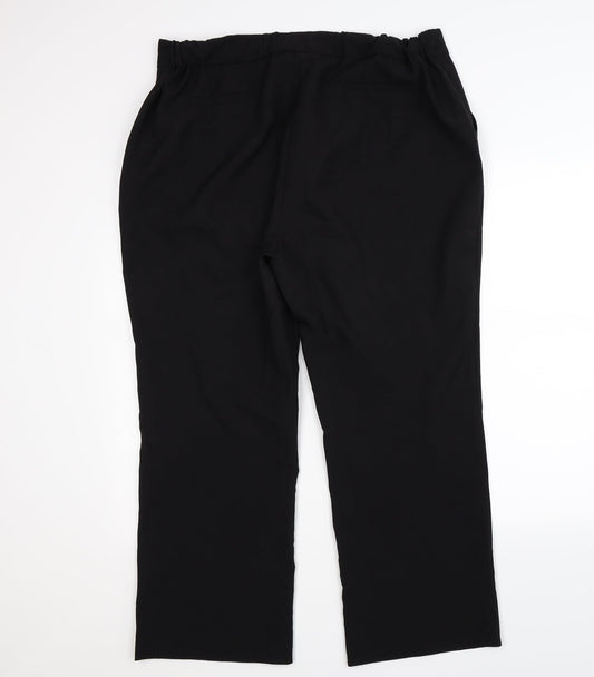 capsule Womens Black Trousers Size 18 L27 in - work office formal
