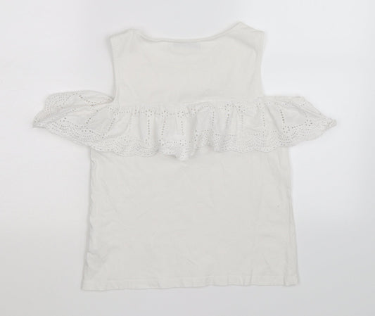 Marks and Spencer Womens White Floral Basic Tank Size XS