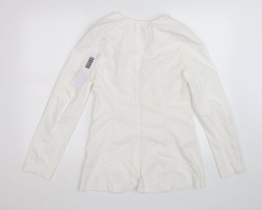 JustFab Womens White Jacket Size XS